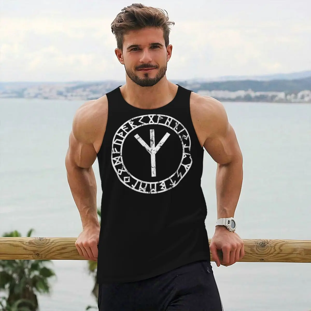 Summer Viking Clothing - 알기즈 룬 문양 아뮬렛 노르웨이 오딘