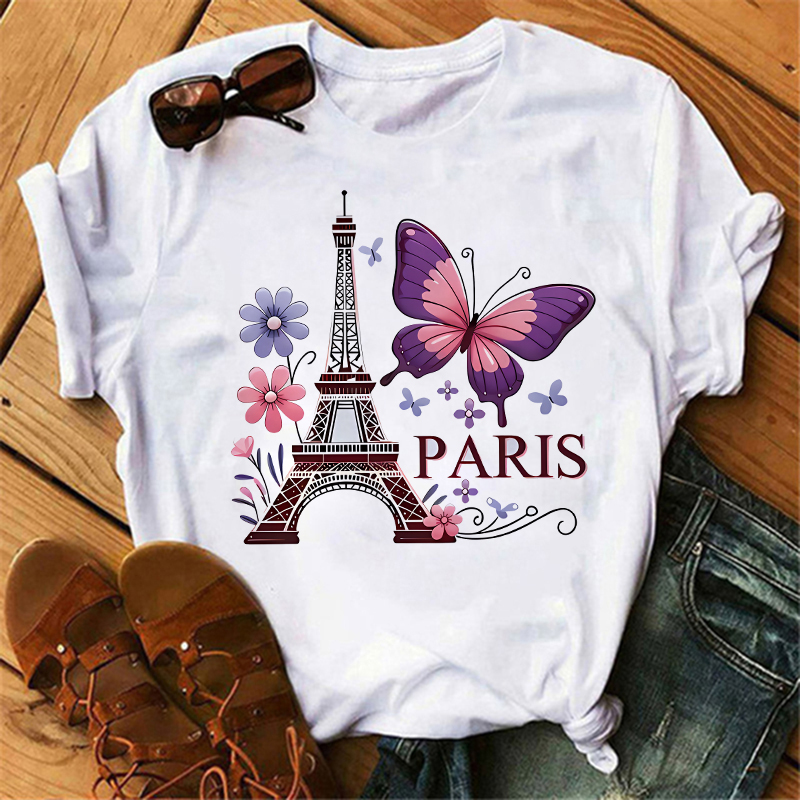 Summer Clothing In Paris - 90년대 컬러 플라워 나비 파리 디자인