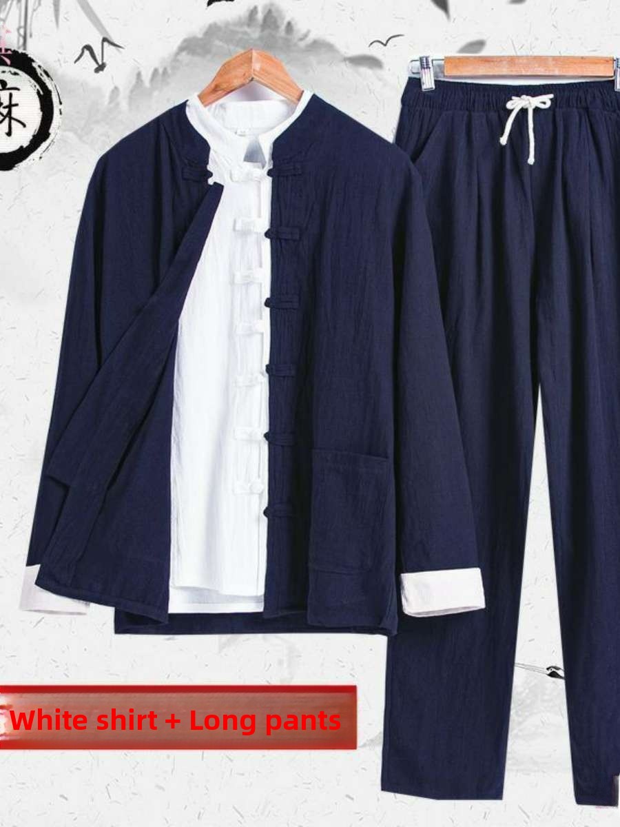 Summer Clothing Staples - 새로운 남성용 면 린넨 고대 중국