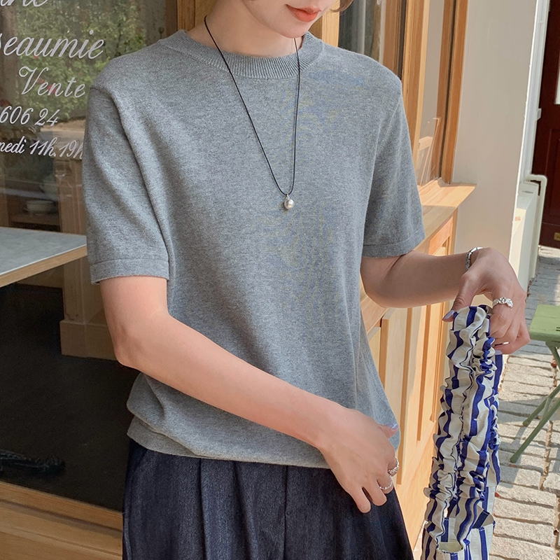 Summer Jumper Clothing - 봄 여름 여성 코튼 스웨터 라운드