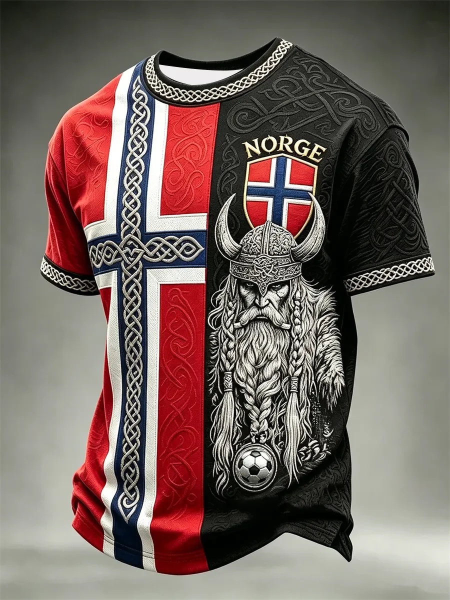 Summer Viking Clothing - 2026년 여름 남성용 노르웨이 바이킹 축구