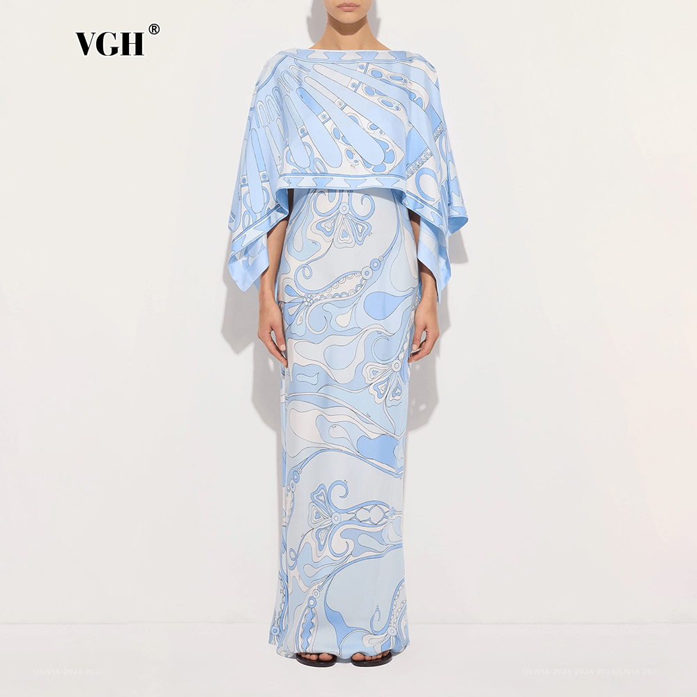 VGH 라이트 블루 추상 프린트 투피스 세트 여성용 바 - Summer Clothing Women Sale 리뷰 및 가격