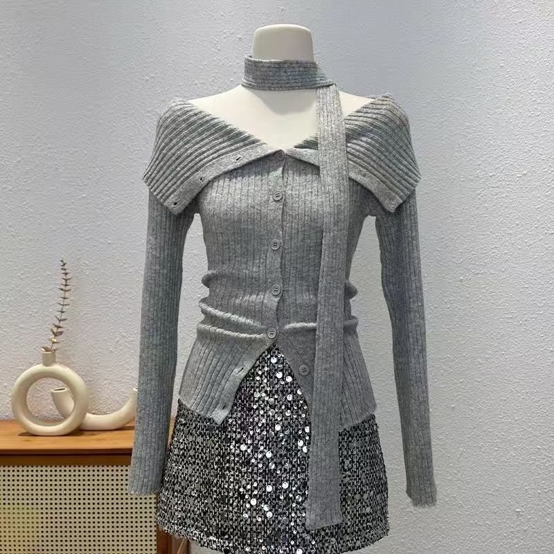 Y2K 한국 스웨터 턴다운 칼라 캐주얼 여성 긴팔 니트 - Summer Jumper Clothing 리뷰 및 가격
