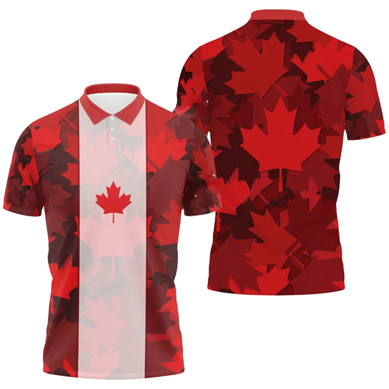 메이플 리프 플래그 폴로 셔츠 남성 의류 캐나다 플래그 - Summer Clothing Canada 리뷰 및 가격