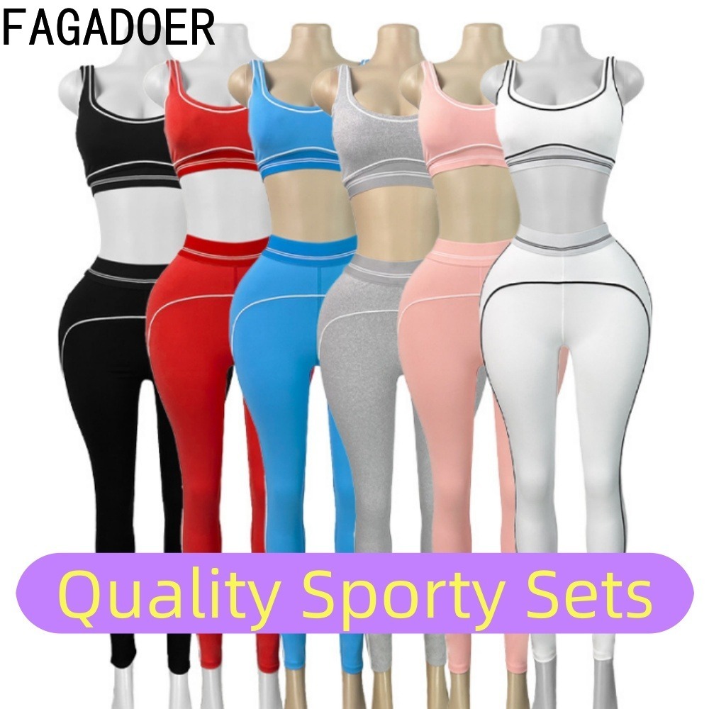 FAGADOER 패션 패치 워크 품질 스포티 세트 여성 - Quality Summer Clothing 리뷰 및 가격