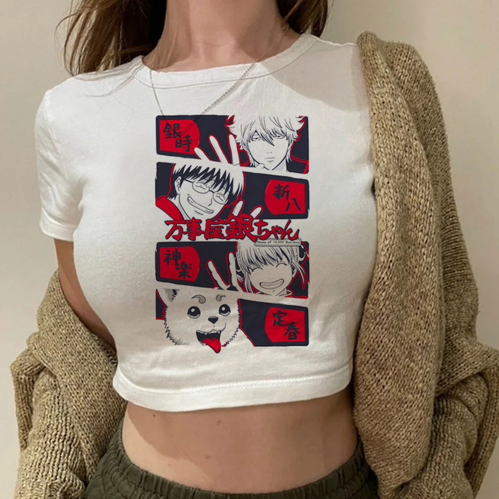 Gintama Samurai Gintoki 크롭 탑 틴 - Summer Clothing Teens 리뷰 및 가격