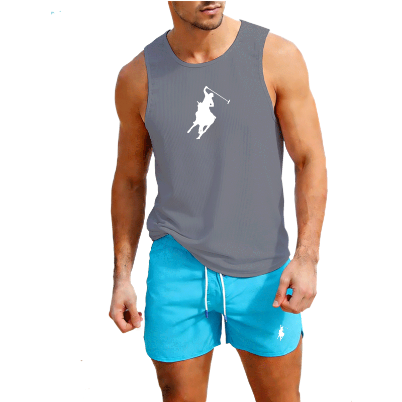 유럽 ​​남성 조끼 + 반바지 2 피스 여름 캐주얼 패 - Summer Outdoor Clothing 리뷰 및 가격