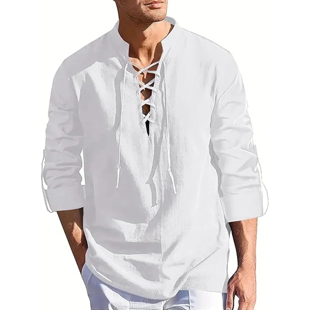 남성 르네상스 셔츠 해적 중세 바이킹 탑 긴팔 할로윈  - Summer Viking Clothing 리뷰 및 가격