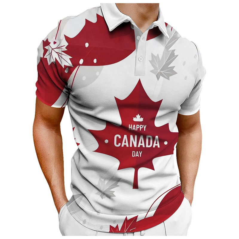 패션 메이플 리프 캐나다 국기 남성 폴로 티셔츠 여름  - Summer Clothing Canada 리뷰 및 가격