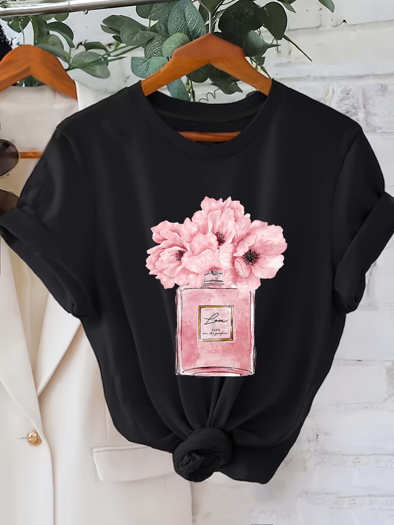 여성용 꽃무늬 프린트 티셔츠 파리 플라워 디자인 캐주얼 - Summer Clothing In Paris 리뷰 및 가격