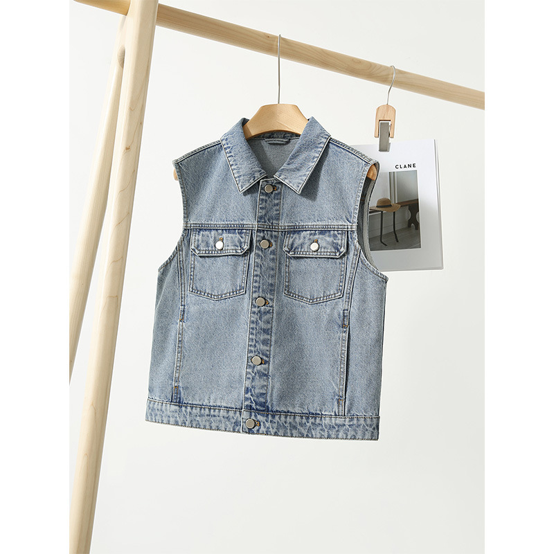 신장-여성용 긴 스테이플 코튼 워시 데님 조끼, 민소매 - Summer Clothing Staples 리뷰 및 가격