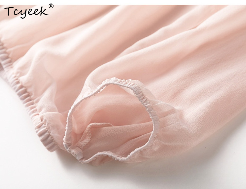 Tcyeek 100% 리얼 멀버리 실크 여성 탑 202 - Summer Clothing Tops 리뷰 및 가격