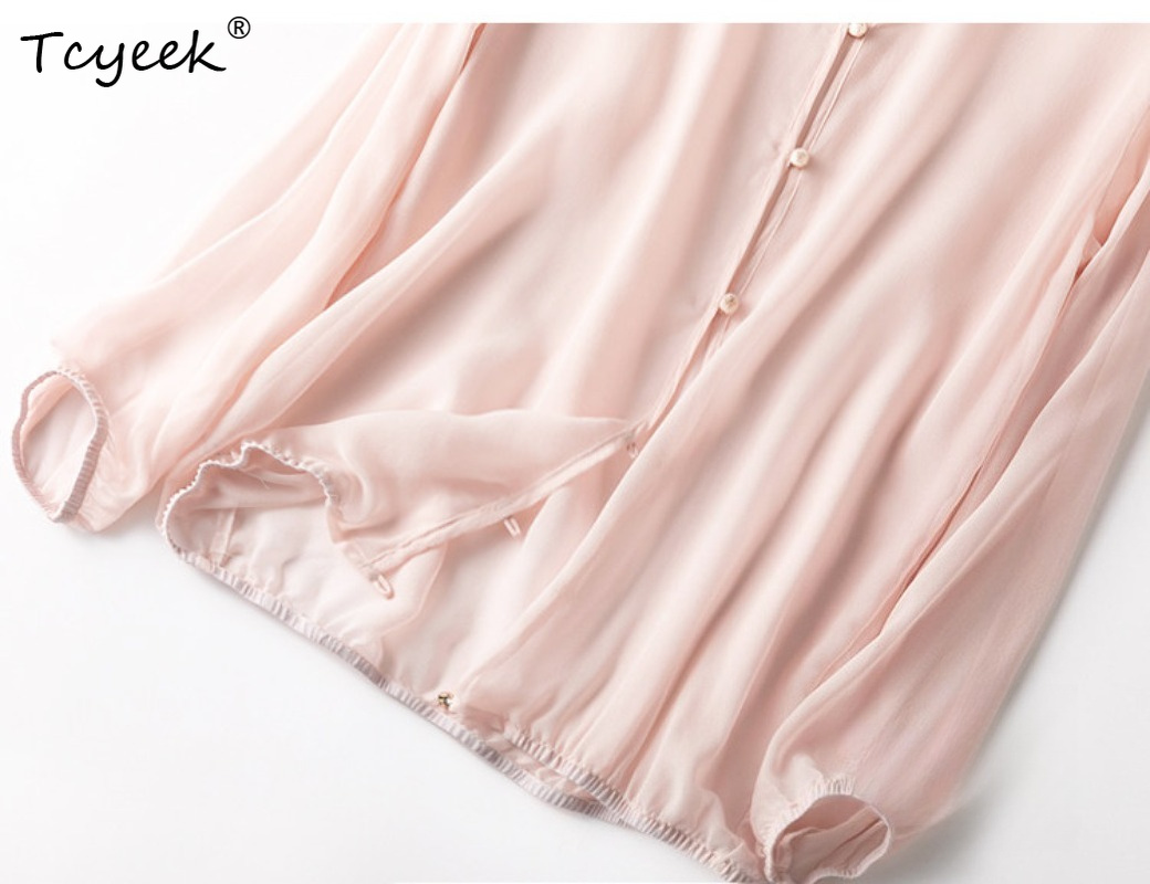 Tcyeek 100% 리얼 멀버리 실크 여성 탑 202 - Summer Clothing Tops 리뷰 및 가격