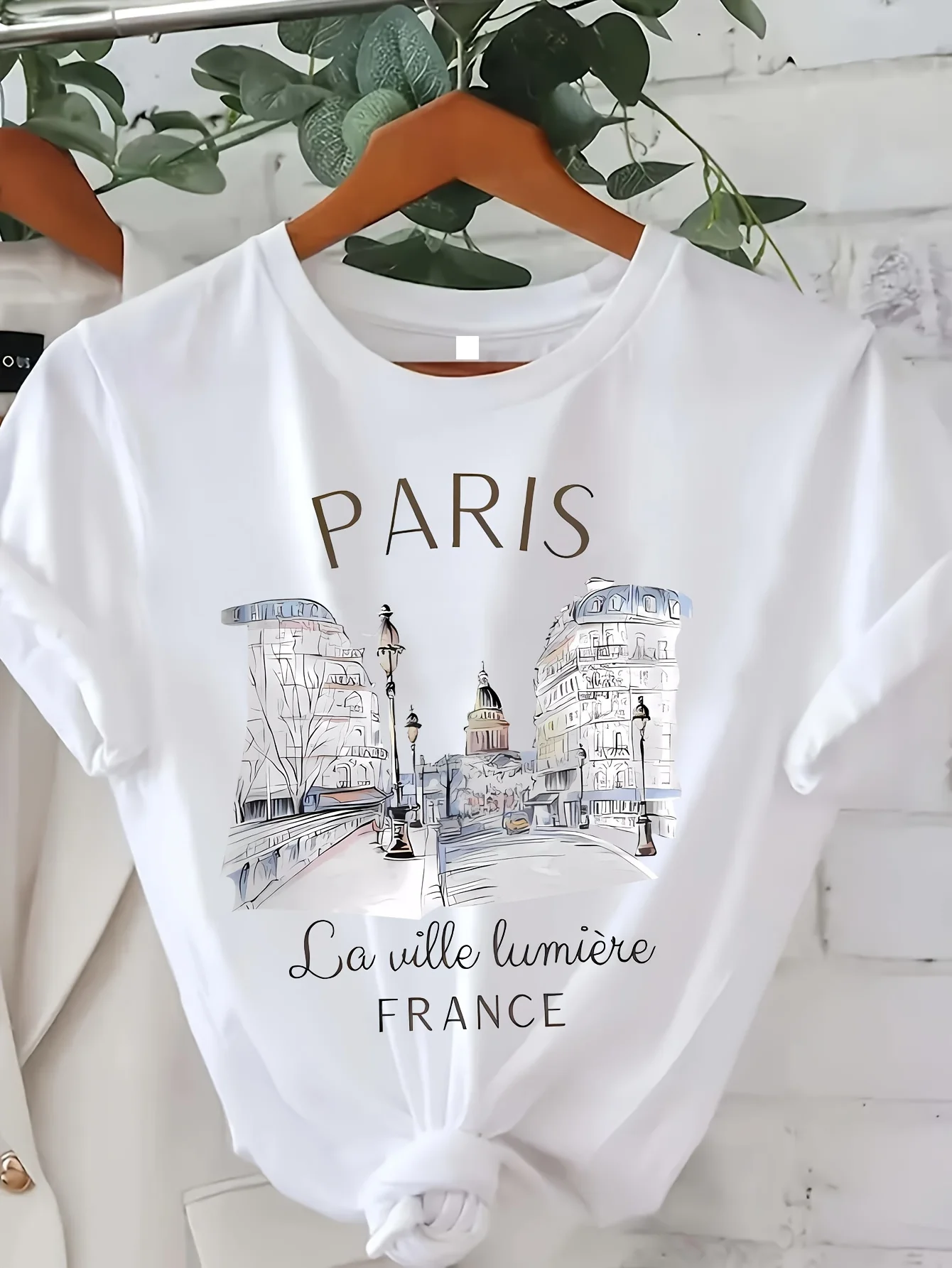 패션 그래픽 티셔츠 파리 프린트 여성 티셔츠 여름 봄  - Summer Clothing In Paris 리뷰 및 가격