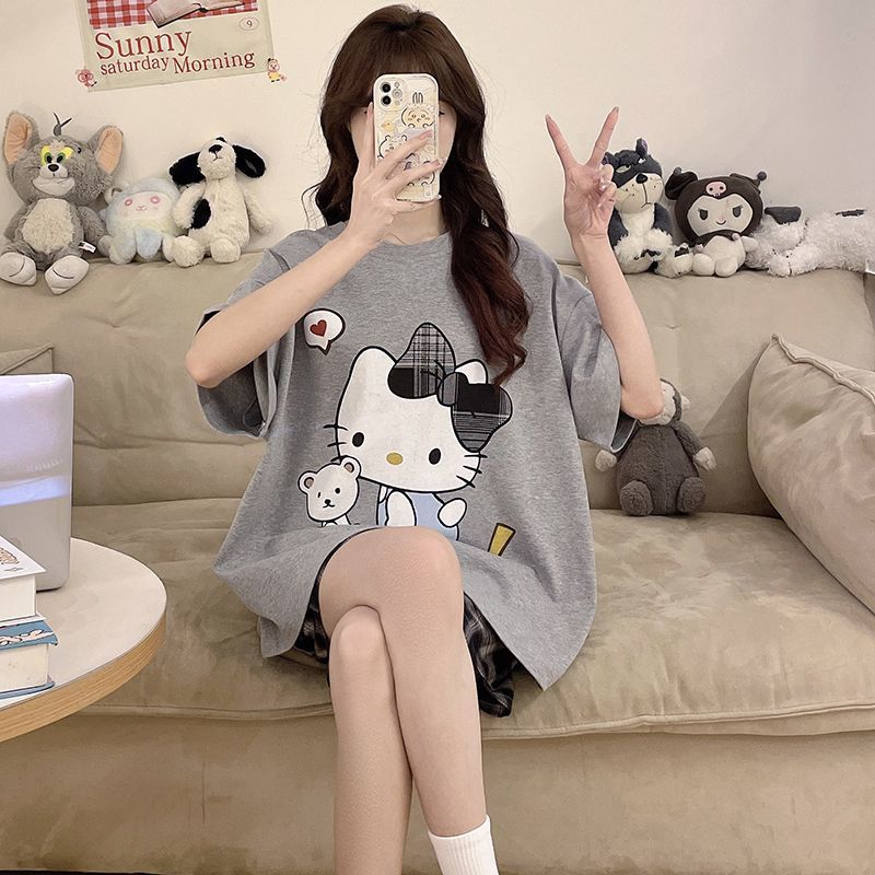 파자마 걸 헬로키티 여름 반팔 산리오 반바지 얇은 핏  - Summer Clothes 리뷰 및 가격
