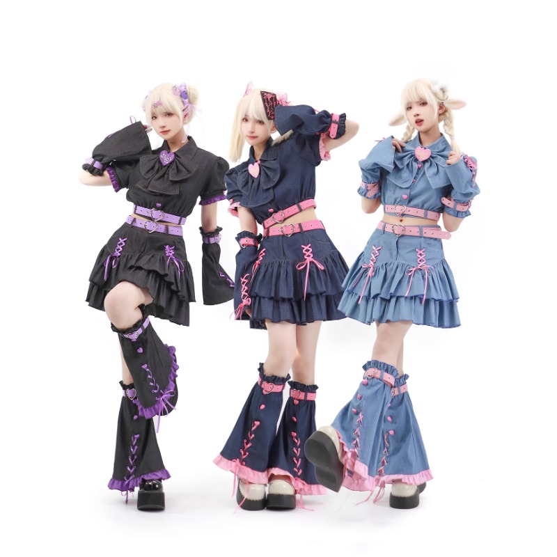 데님 연인 Y2k 세트, 일본 카와이 로리타 여성 캠퍼 - Summer Clothing Women Sale 리뷰 및 가격