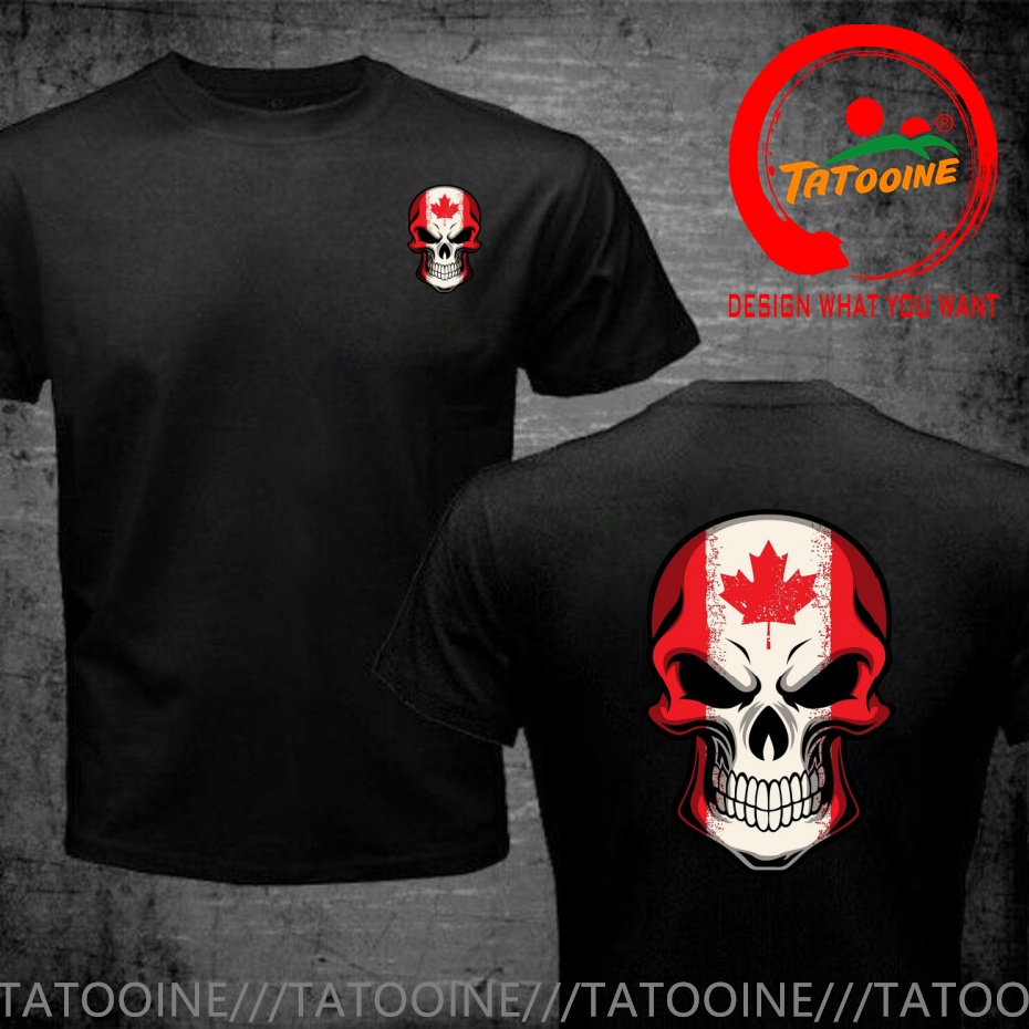 재미있는 디자인 캐나다 국기가 해골에 그려져 있음 SR - Summer Clothing Canada 리뷰 및 가격