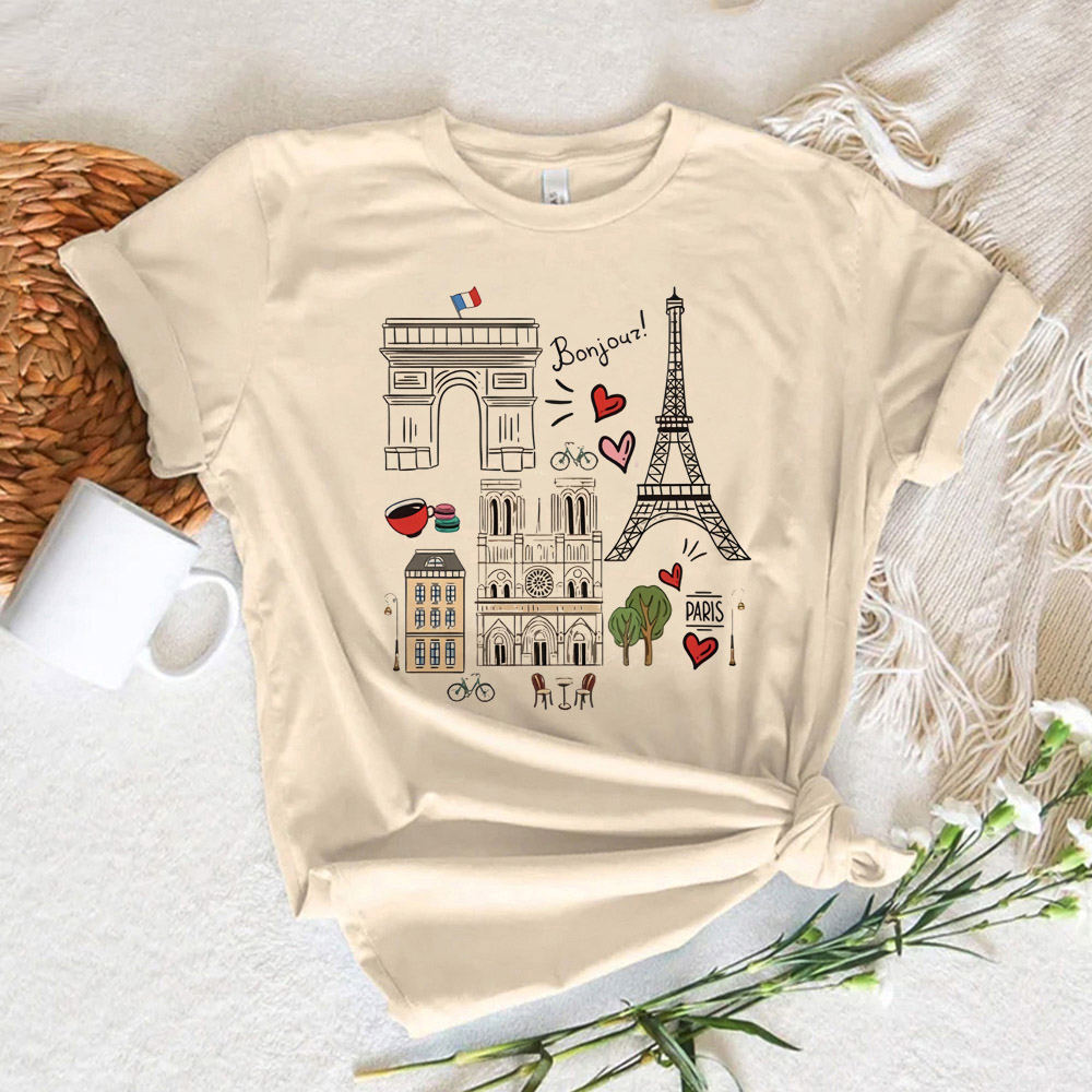 파리 프린트 여성 티셔츠 여성 만화 일본 티셔츠 소녀  - Summer Clothing In Paris 리뷰 및 가격