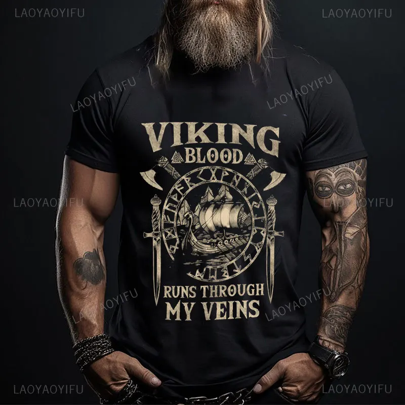 바이킹 블러드 고품질 남성용 반팔 바이킹 레전드 티셔츠 - Summer Viking Clothing 리뷰 및 가격