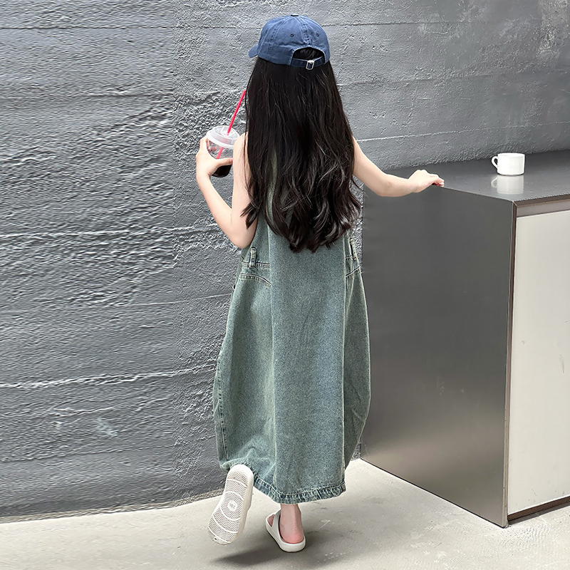 빈티지 블루 어린이 소녀 고품질 민소매 데님 드레스 s - Quality Summer Clothing 리뷰 및 가격