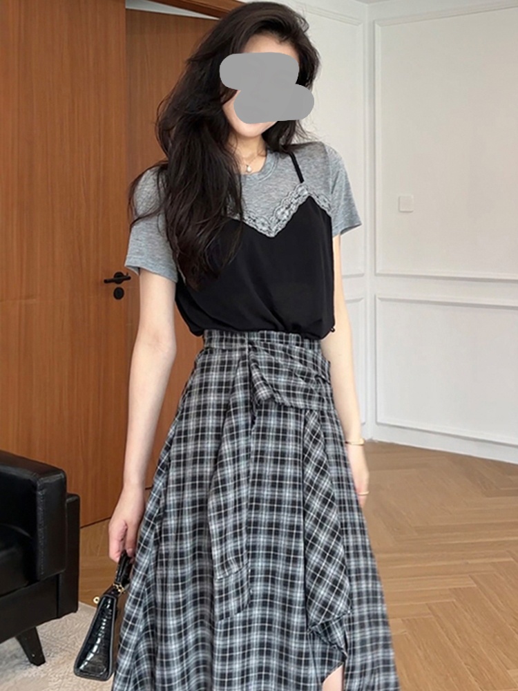 여름 신상 패션 디자인 레이스 반팔 언밸런스 플래드 하 - Quality Summer Clothing 리뷰 및 가격