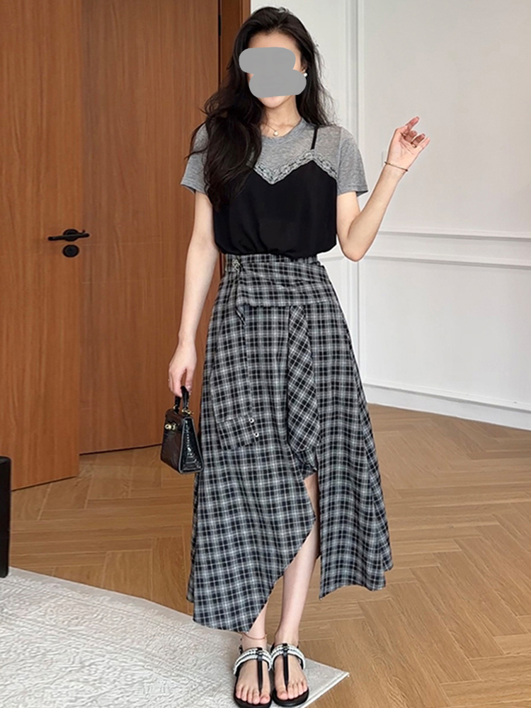 여름 신상 패션 디자인 레이스 반팔 언밸런스 플래드 하 - Quality Summer Clothing 리뷰 및 가격