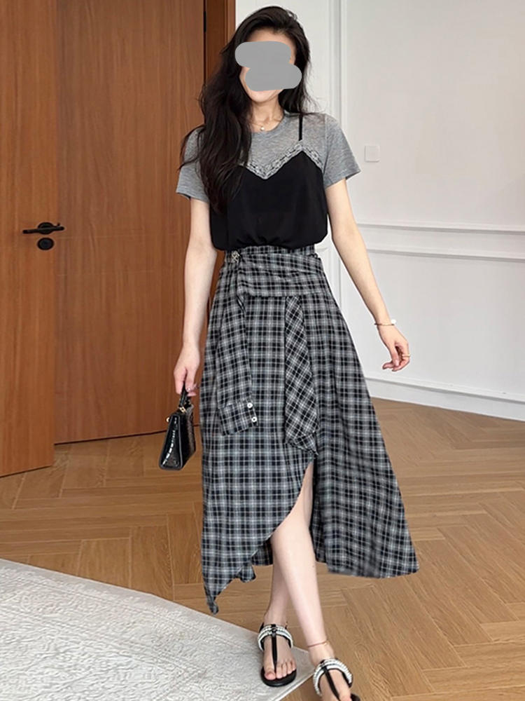 여름 신상 패션 디자인 레이스 반팔 언밸런스 플래드 하 - Quality Summer Clothing 리뷰 및 가격