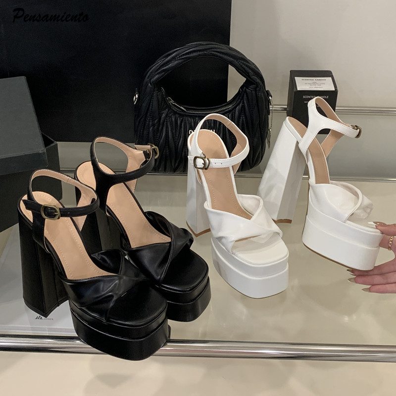 스타 스타일 패션 더블 플랫폼 웨지 여성 검투사 샌들  - Summer Clothing Sale Women 리뷰 및 가격