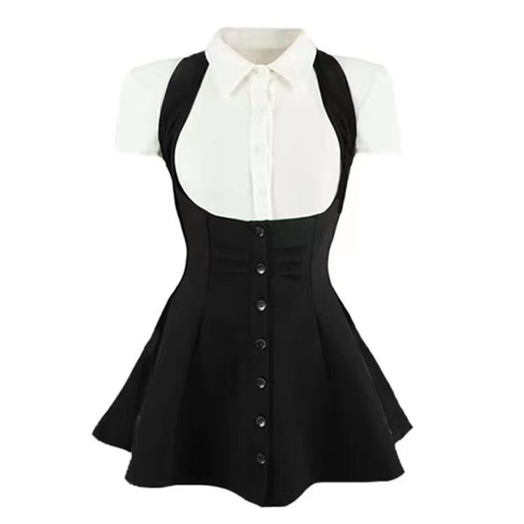 Pure Desire 홍콩 스타일 페이크 투피스 피나포 - Summer Clothing Women Sale 리뷰 및 가격