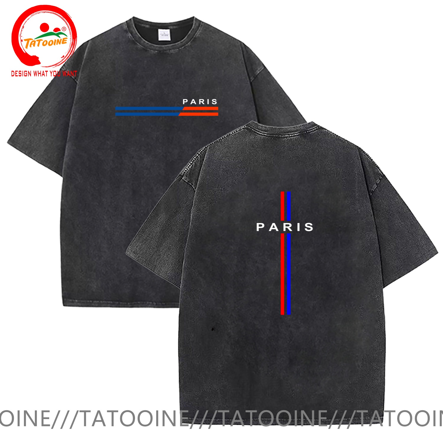 빈티지 워시드 코튼 티셔츠 재미있는 디자이너 파리 프린 - Summer Clothing In Paris 리뷰 및 가격